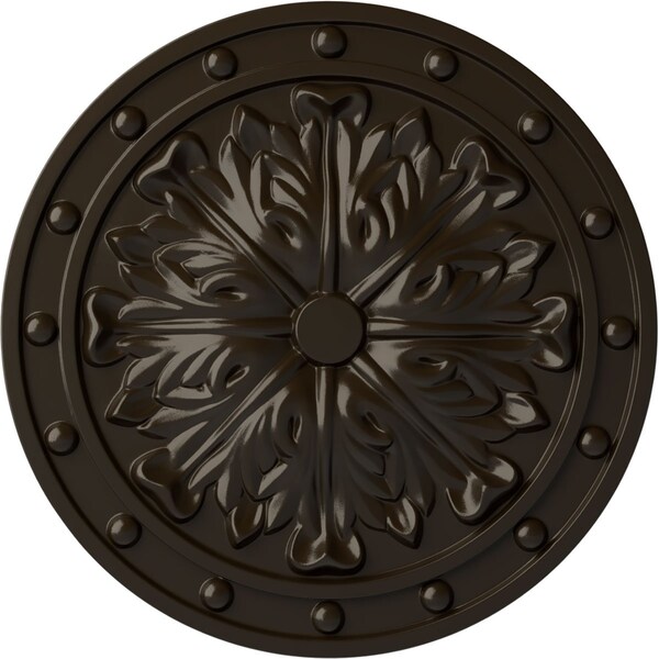 Ekena Millwork Foster Acanthus Leaf Ceiling Medallion (Canopies up to 2 1/4"), 20 1/2"OD x 1 1/2"P, Stone Hearth CM20FOSHF - main